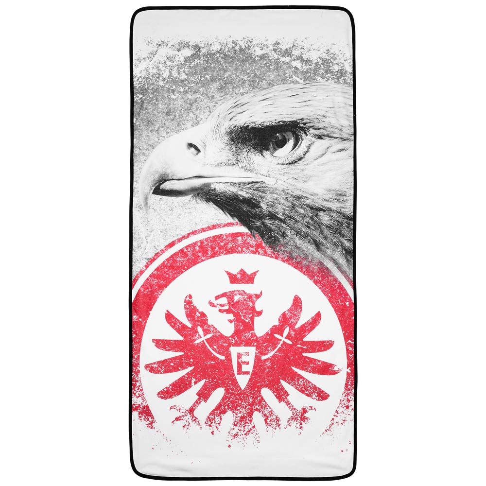 Eintracht Frankfurt Badetuch 70x180 cm Tiefdruck Logo grau Fanartikel Sport neu 